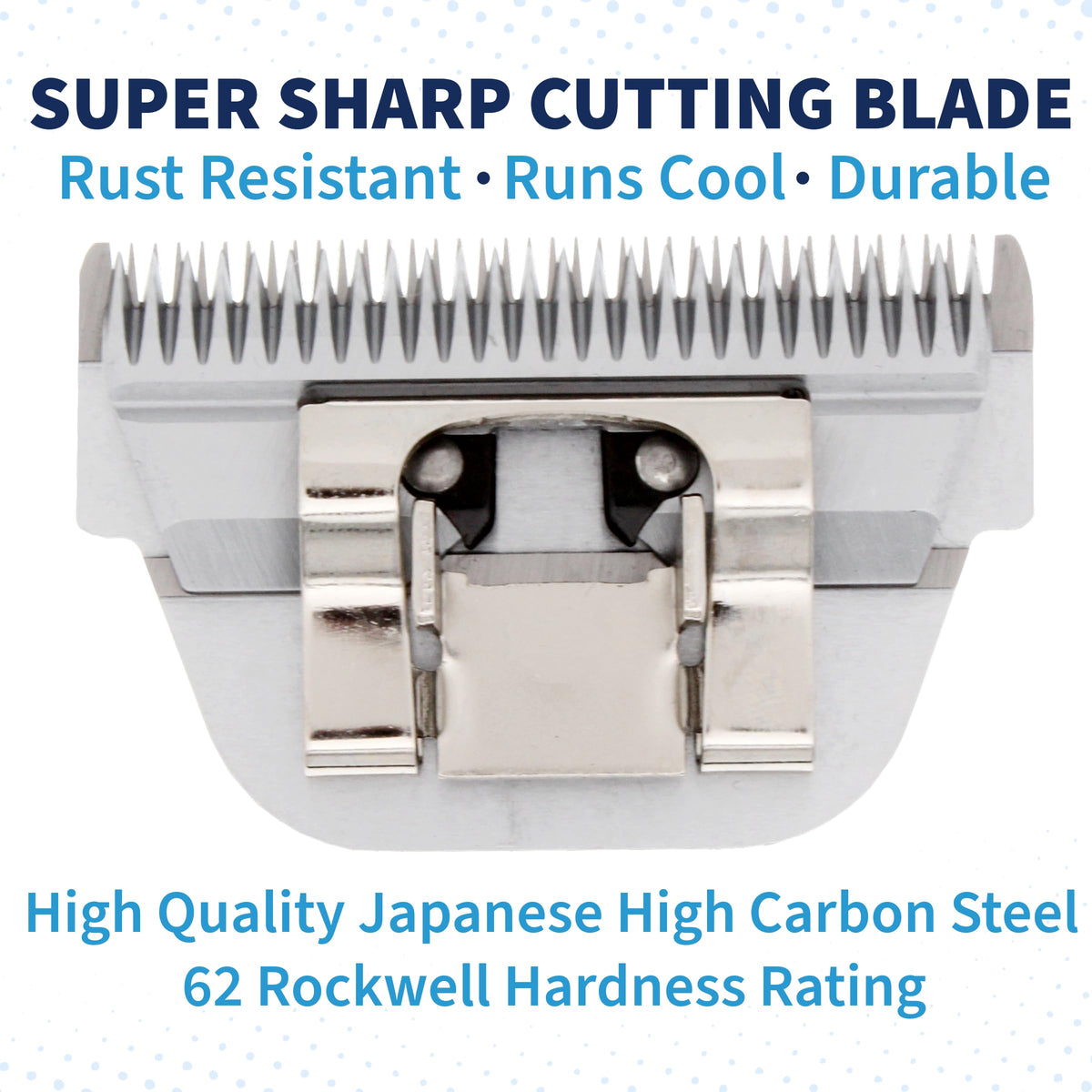Bucchelli Detachable A Series Wide 30 Blades for Dog Grooming Cuts Length 1/50" - 0.5mm Japanese Carbonized Steel Wide Grooming Blades Compatible A5 Series Wide Clippers for Dogs(30W)