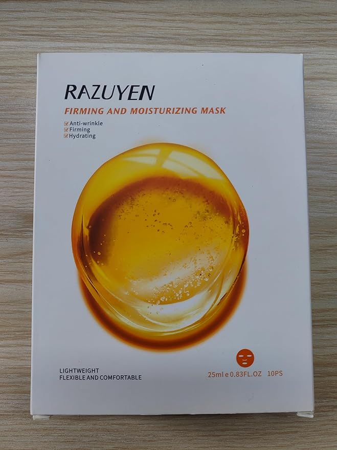 RAZUYEN Firming and Moisturizing Face Sheet Masks, Pack of 10