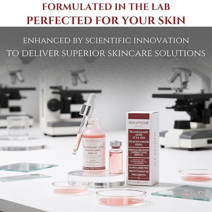 Seraphime Tranexamic Acid TXA 4% + Niacinamide 10% Serum – Discoloration Correcting Serum with Alpha Arbutin, Pro-Vitamin B5, Phloretin Dark Spot, Hyperpigmentation, Uneven Skin Tone Corrector 1 fl oz