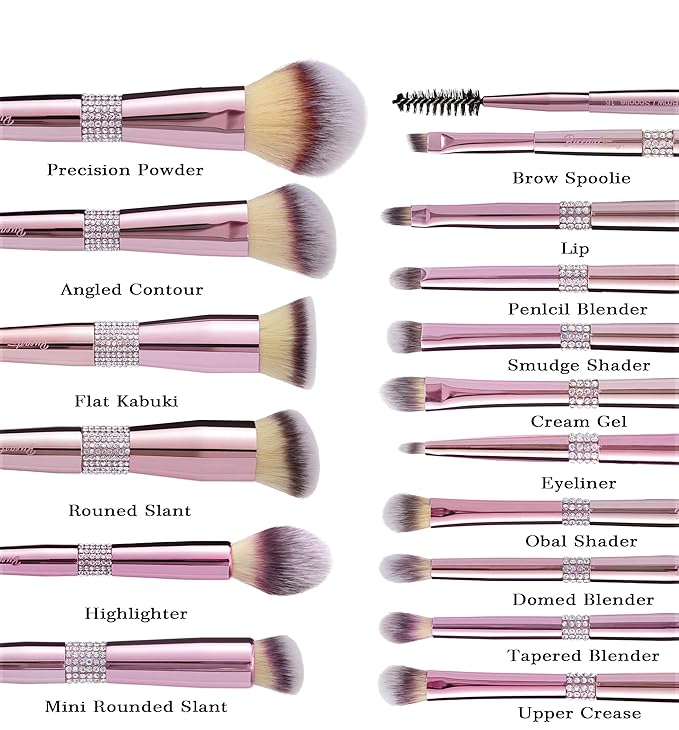 Bueart Design 16Pcs Professional Makeup Brushes Set with Elegant Holder