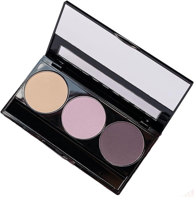 Pure Ziva Off White, Matte Light Lavender, and Matte Deep Purple Vegan Eyeshadow Trio Palette; Talc, Paraben & Cruelty Free