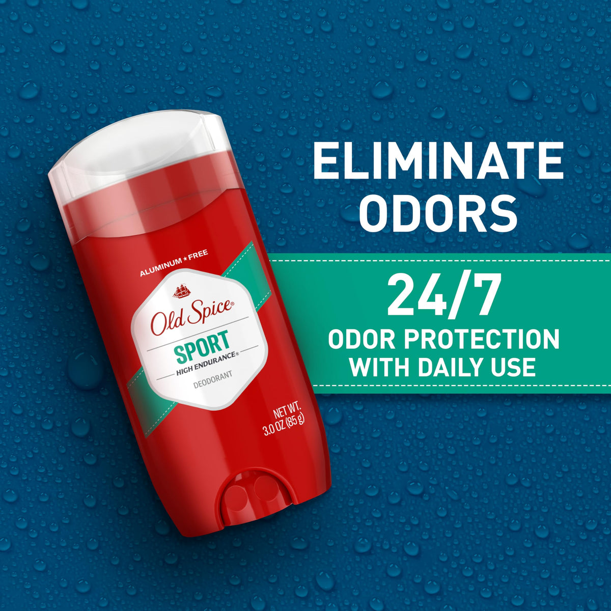 Old Spice Deodorant for Men, Aluminum Free, Sport Scent, 3.0 oz, Pack of 3