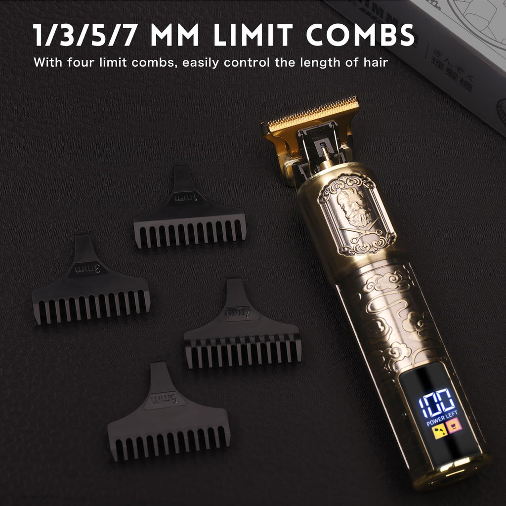 Ufree Beard Trimmer for Men, T-Blade Hair Clipper, Zero Gap Edger with LCD