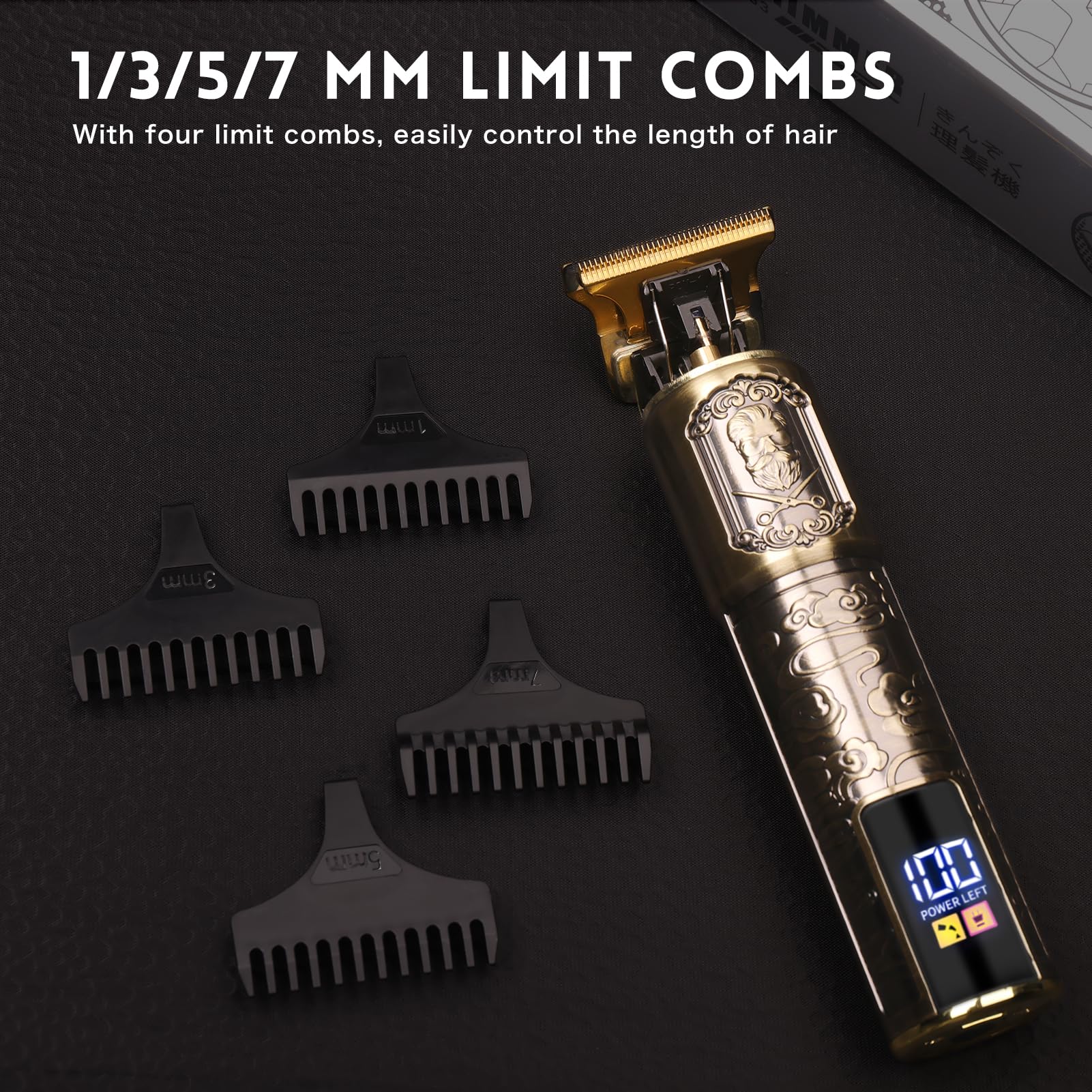 Ufree Beard Trimmer for Men, T-Blade Hair Clipper, Zero Gap Edger with LCD