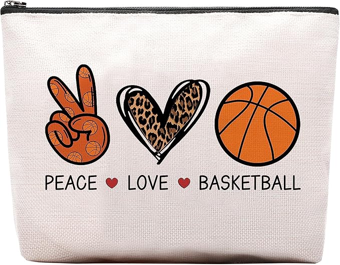 CEASQVAA Basketball Gifts for Women - Cosmetic Bag Gifts for Players, Fans & Friends - Travel Makeup Pouch