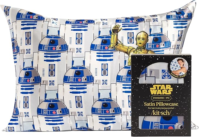 Kitsch x Star Wars R2-D2 & C-3PO Satin Pillowcase, Size 19x26