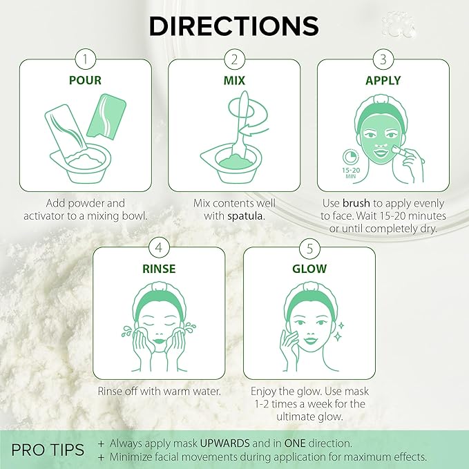 Ebanel Collagen Peptides Wash-Off Face Mask Set, 8-Pack with Brush, Spatula