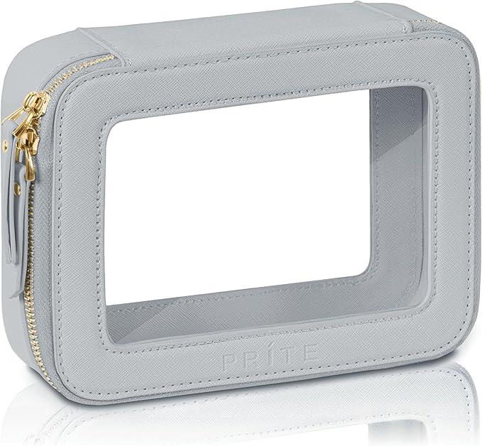 Prite Clear Makeup Bag Travel Cosmetic Organizer Toiletry Case for Women