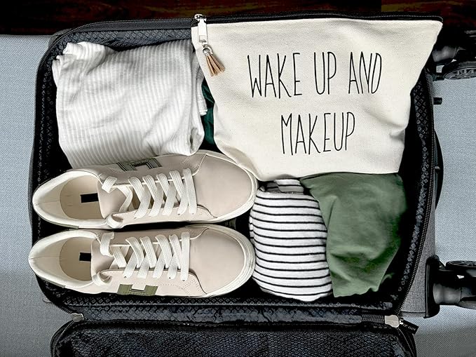 USEFEX Stylish Makeup Bag Organizer | Perfect 100% Cotton Canvas Cosmetic Bag Ideal for Travel and for Cute Gifts