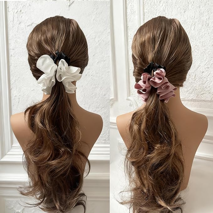 VG·Lumina Banana Clip for Women Girl Accessories Flower No Crease Thin Curly Fine Long Hair Claw Clips Decorations Ponytail non Slip Snap Hair Clips