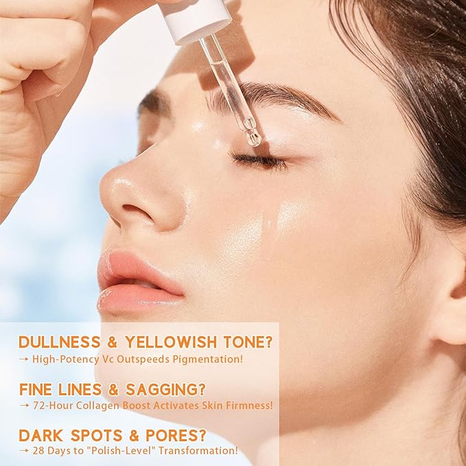 Premium 20% Vitamin C Serum for Face with Vitamin E, Sodium Hyaluronate - Boost Skin Collagen,Hydrate & Plump Skin, Anti Aging & Wrinkle Facial Serum (Scented)