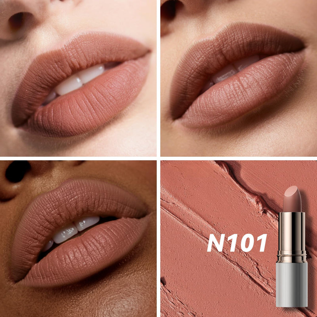 MAANGE Lipstick, Matte Lipstick Long Lasting Transfer-Proof Waterproof & Hydrating Lip Makeup, Full Coverage for a Nourishing Pout,1 Count-N101