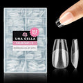 UNA GELLA Short Coffin Nail Tips, 312pcs Short Coffin Gel Nails Tips, Pre-shape Half Matte Fake Nails 12 Sizes Full Cover Press on Nails for Acrylic Nail Extension DIY Salon at Home