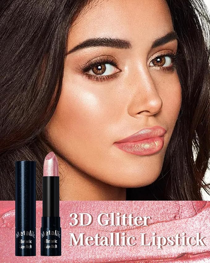 Metallic Lipstick, Coral Pink Shimmer Lipstick for Halloween 1 PC-02