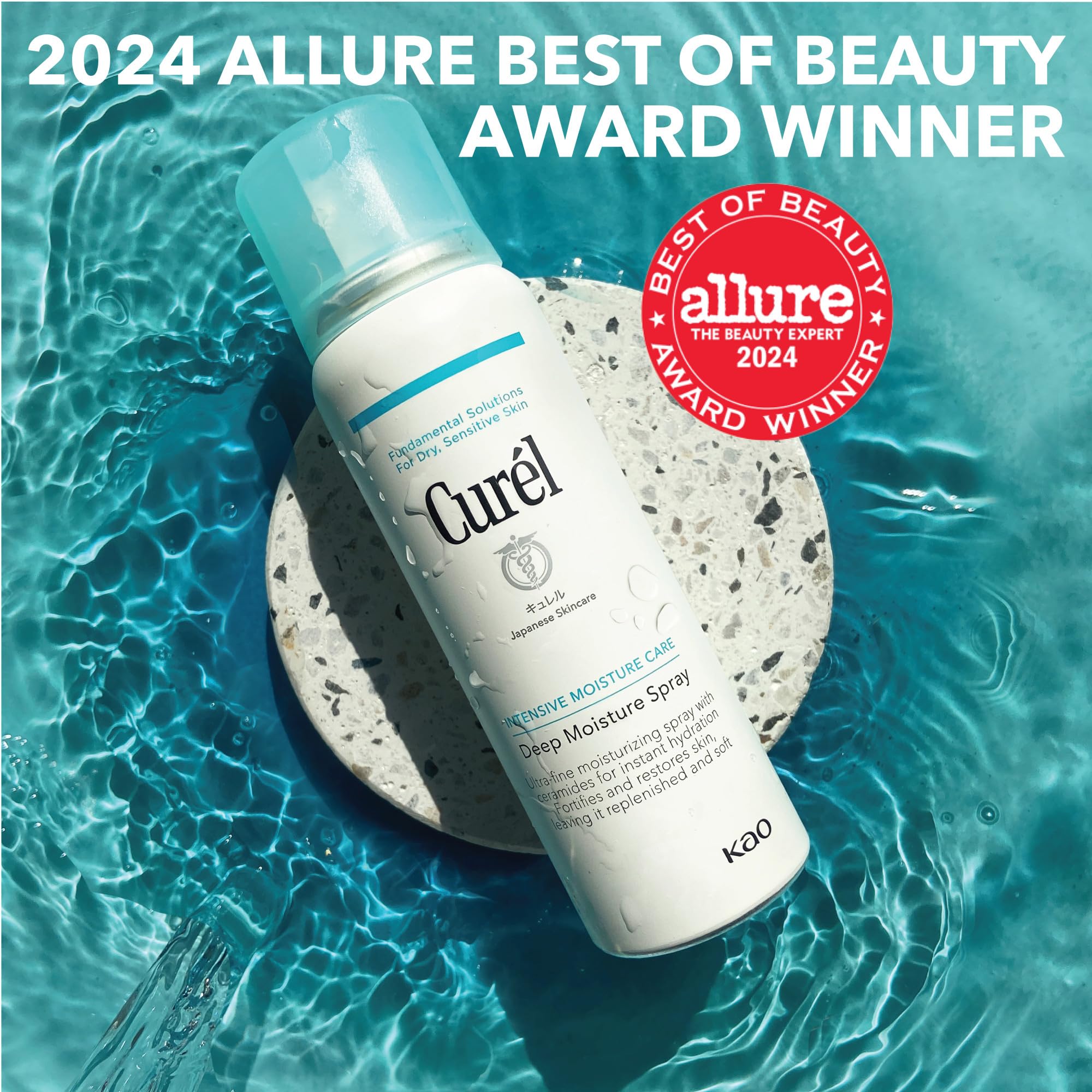 Curel Japanese Skin Care Deep Moisture Spray, Spray on Moisturizer for Dry Skin, Face Hydrating Spray with Ceramides, 5 Oz