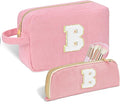 Sernaxi Personalized Initial Makeup Bag Trendy Stuff Corduroy Cosmetic Bag Travel Toiletry Bag, Valentine’s Day Gift Makeup Organizer Case & Makeup Pouch for Women teen Girls Mom Girlfriend Wife