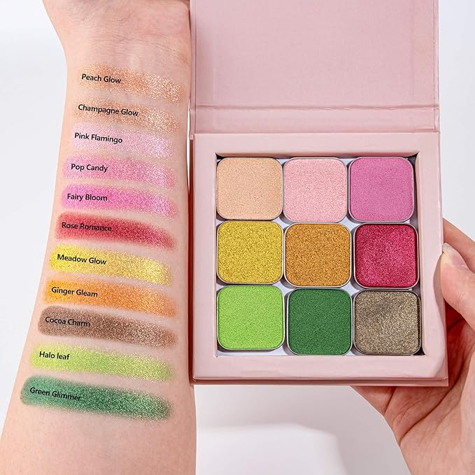 Single Pink Eyeshadow Matte Shimmer Highly Pigmented Blendable Longwear Powder in Magnetic Refill Pan for Custom Palette Easy to Apply and Remove (Fairy Bloom)