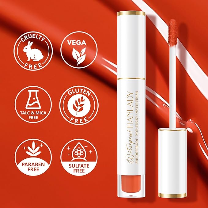 HANLADY Orange Lipstick Long Lasting Lipsticks for Women Smudgeproof