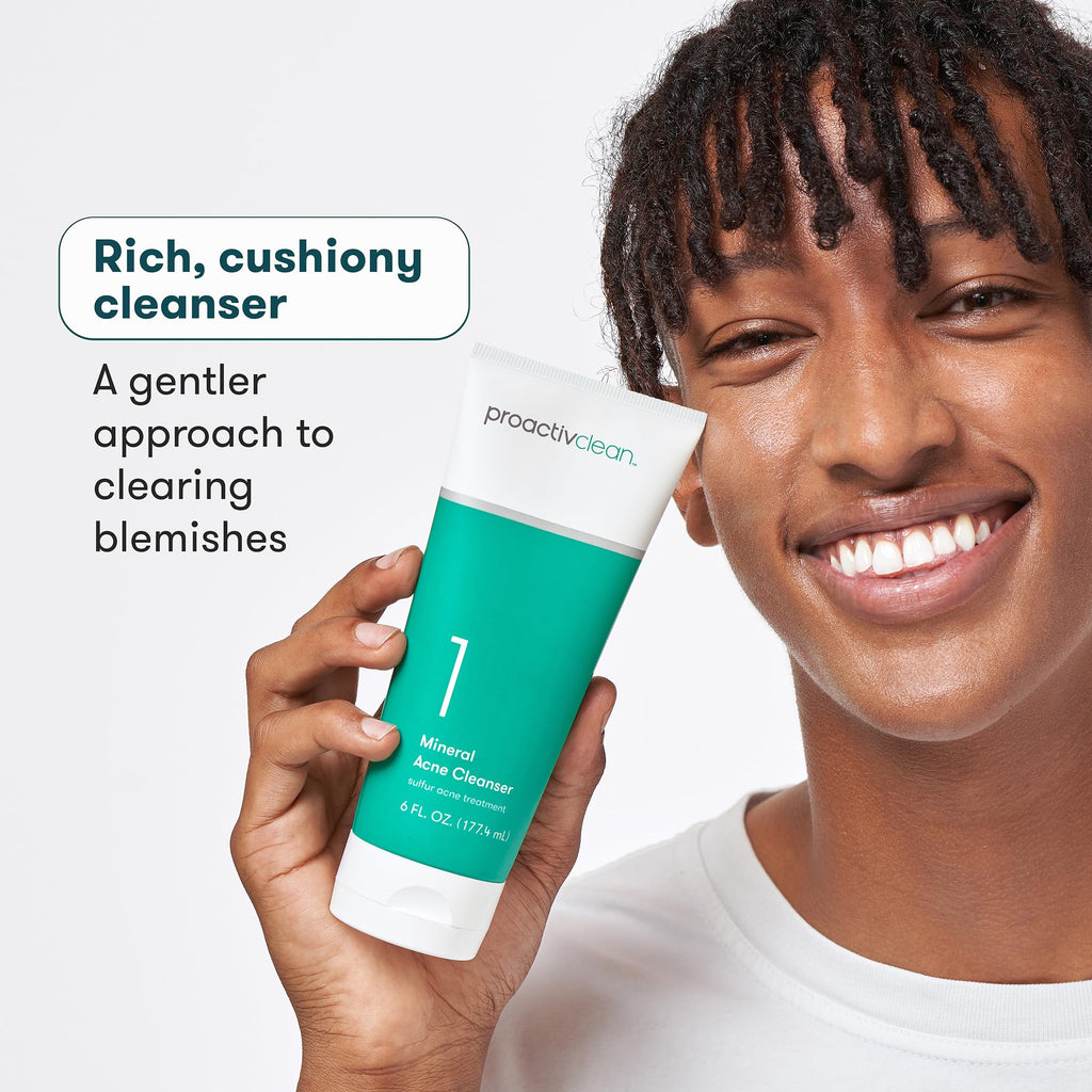 Proactiv Clean Mineral Acne Cleanser- Sulfur Acne Treatment Face Wash for Sensitive Skin- Gentle Daily Acne Cream Facial Cleanser with Soothing Chamomile- 6oz