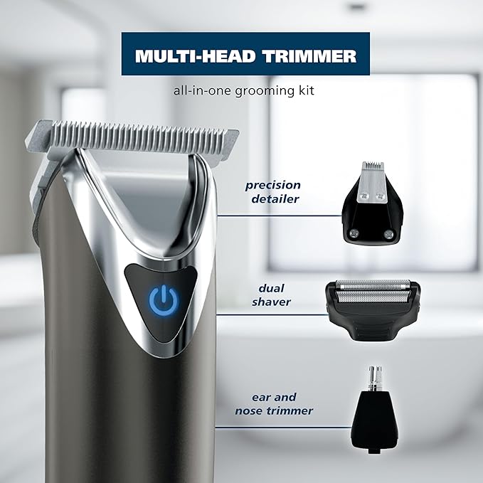 Wahl USA Stainless Steel Lithium Ion 2.0+ Slate Beard Trimmer for Men