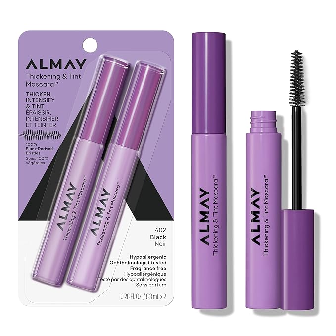 Almay Thickening & Tint Mascara, 402 Black, 2 Pack