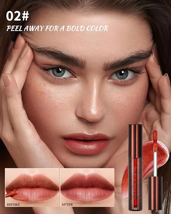 Peel Off Lip Liner Stain, Long Lasting Waterproof Lip Tint Stain Peel Off