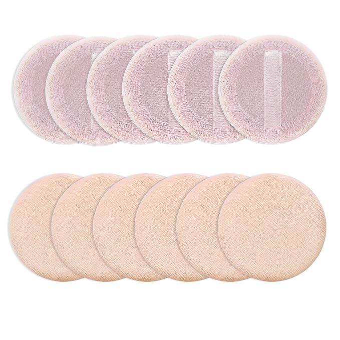 Sibba Cosmetics Makeup Sponge 12 PCS Fluffy Make Up Foundation Applicator Face Blending Setting Pads Matte Loose Powder Body Paint Wet Dry Application Brushes(pink/skin color)