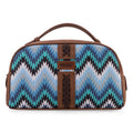 Montana West Wrangler Makeup Bag for Women Small Cosmetic Toiletry Bags Western Make Up Pouch Durable Cute Travel Purse, Jean Blue