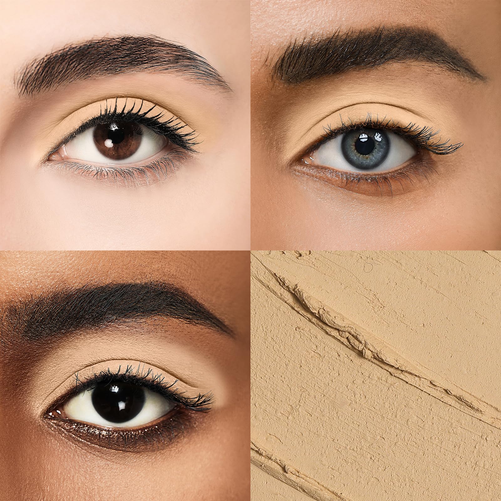 Color Mirror Longwear Cream Eye Shadow Sticks(25 Matte Milk Tea), Smudge-Proof, Waterproof Eyeshadow,Silky Formula Glitter With Makeup Brush,Nude Eyeshadow Stick