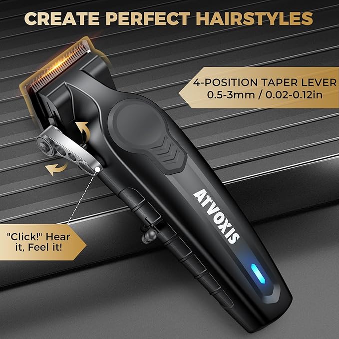 ATVOXIS Hair Clippers for Men Professional, Cordless Barber Clippers for Hair Cutting, Maquina para Cortar Pelo De Hombre