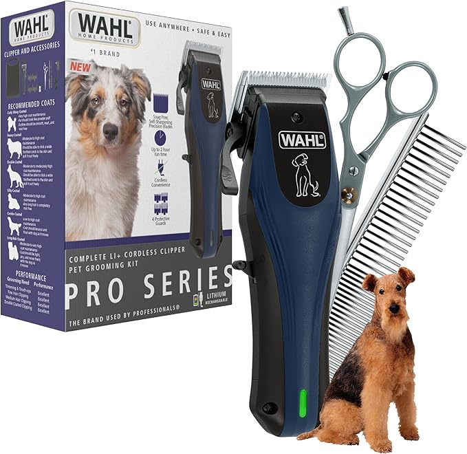 Wahl Power Pro Lithium Ion Rechargeable Cordless Dog Grooming Clipper Kit