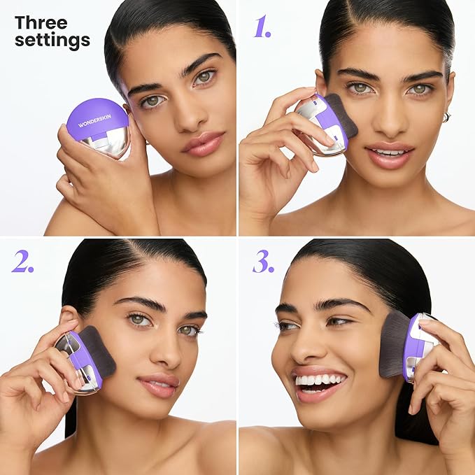 Wonderskin Makeup Brush – Dial-It-Up Adjustable 3-in-1 Foundation Brush