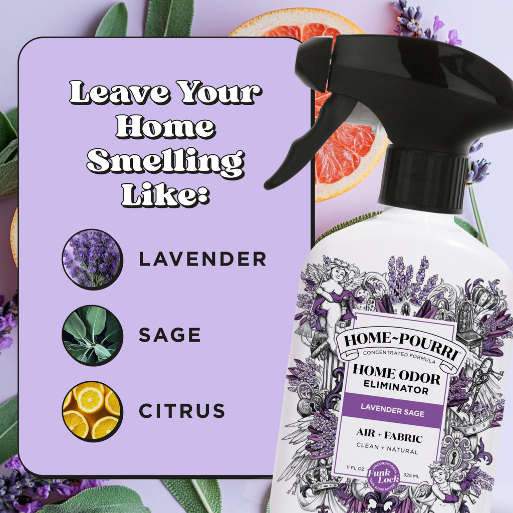 Home-Pourri Air + Fabric Odor Freshener Spray, Lavender Sage, 11 Fl Oz