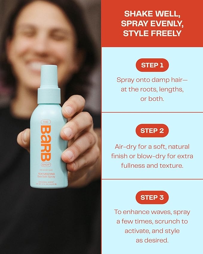 Barb Sea Salt Spray for Hair, Texturizing Beach Wave Spray for Women & Men