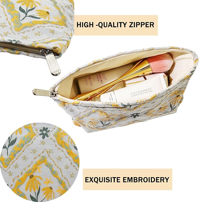 getgto 2 Pcs Makeup Bags, Large Cosmetic Bag Travel Toiletry Bag