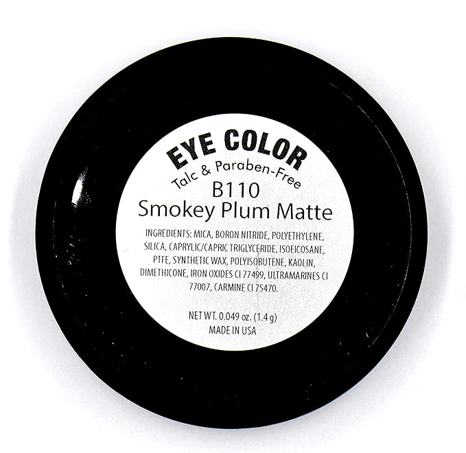 Pure Ziva Smokey Plum Dark Purple Violet Brown Matte Opaque Pressed Powder Single Eyeshadow; Talc, Paraben & Cruelty Free