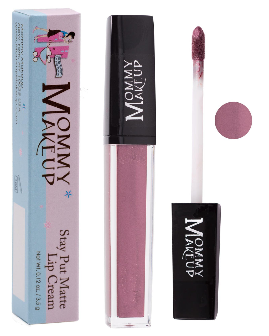 Mommy Makeup Stay Put Matte Lip Cream, Kiss-proof Lipstick (Roxie)