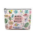 CEASQVAA Mental Health Gifts Makeup Bag - Awareness Gift, Daily Affirmation, Positive Quotes Cosmetic Bag for Women