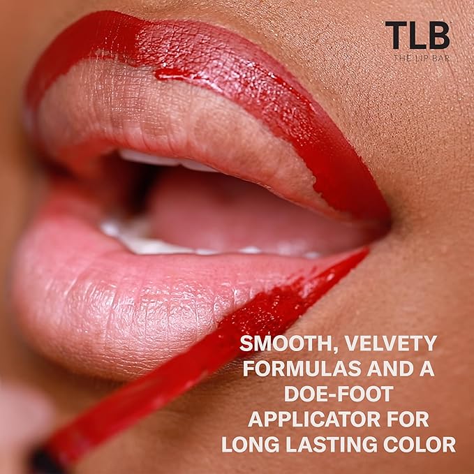 The Lip Bar - Nonstop Liquid Matte Lipstick Mini 2-Pack, Bawse Lady (Blue Red) + Rich Auntie (Deep Berry) - High Pigment - One Swipe - Long Lasting - Jojoba Oil & Vitamin E - Vegan -.05 fl oz each
