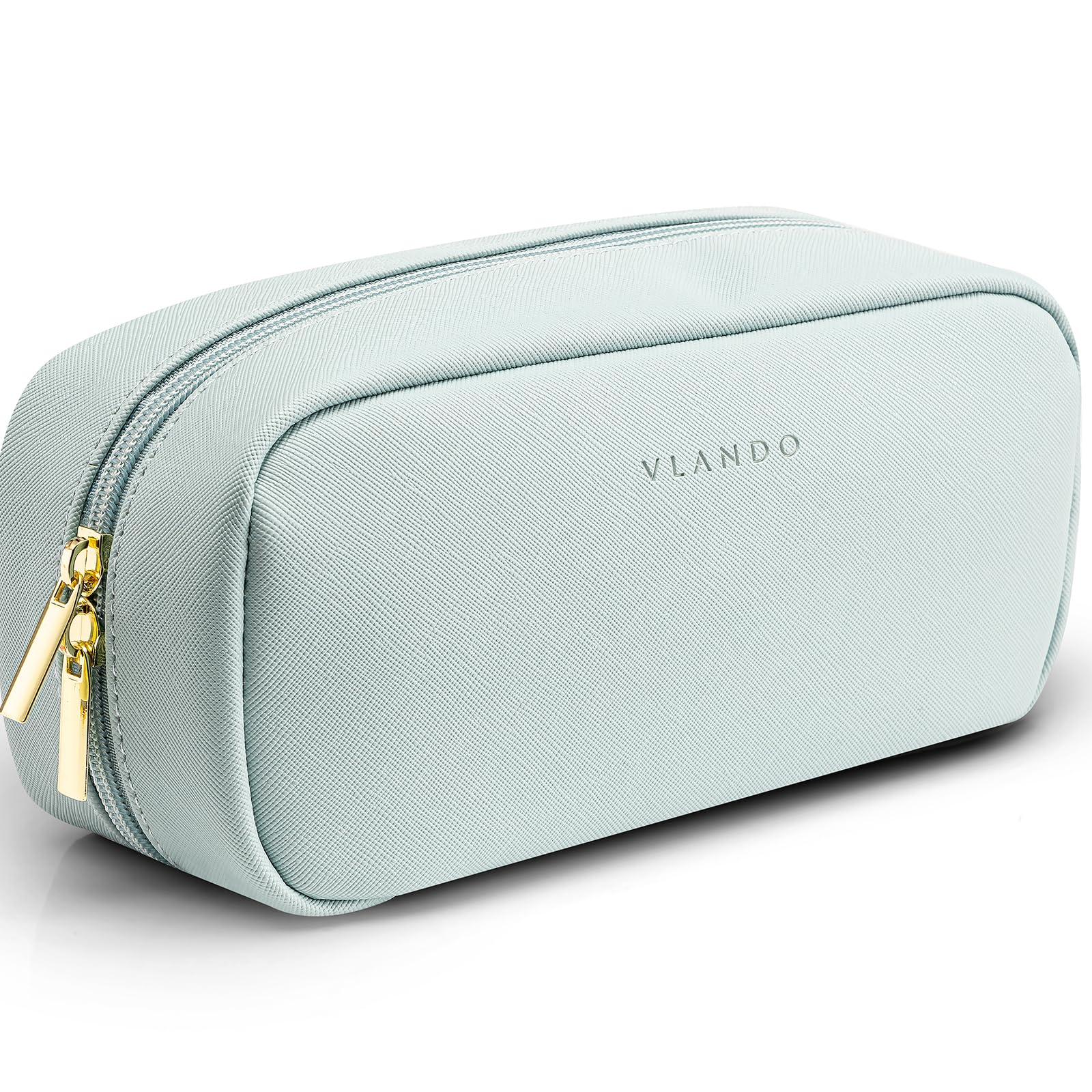 VLANDO Travel Makeup Bag with Separate Pocket for Beauty Tools,Blue