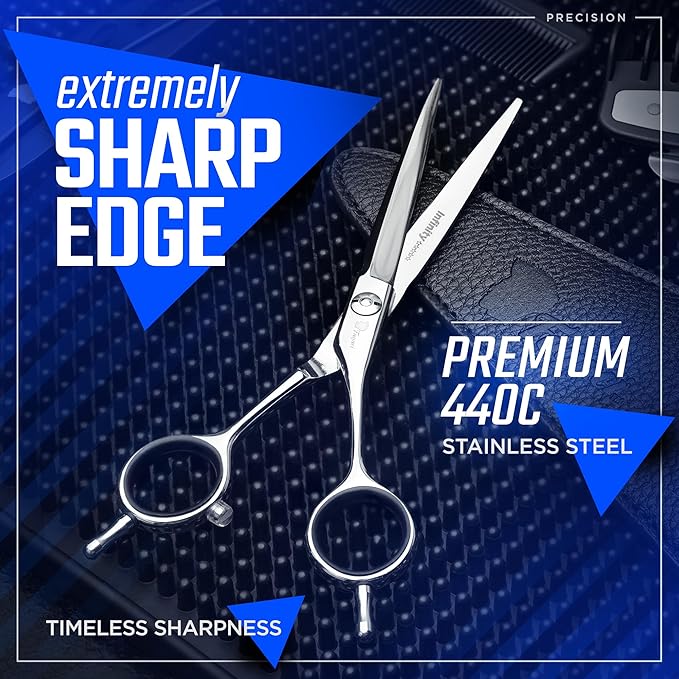Fagaci Professional Hair Cutting Scissors 4.5", Thin Blades Hair Shears