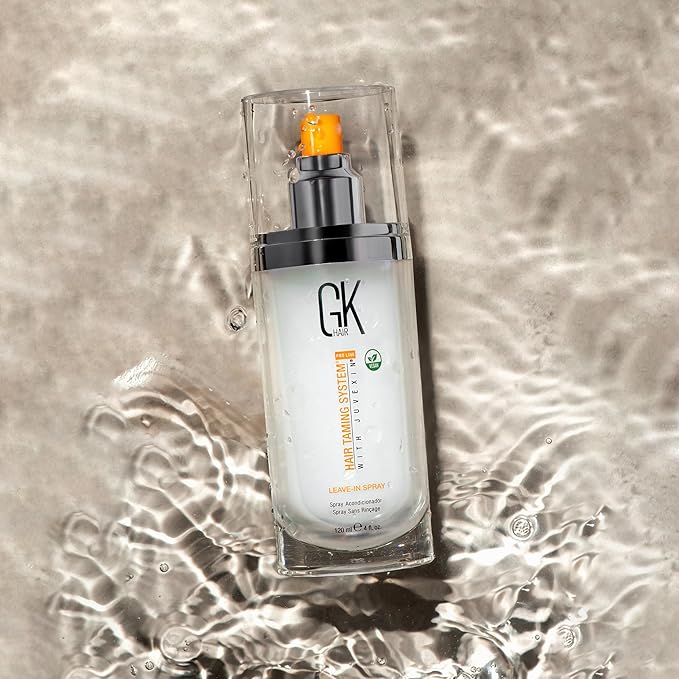 GK HAIR Keratin Leave In Conditioner Spray – Lightweight Detangler Spray For Frizz Control & Heat Protectant for All Hair Types, 120ml