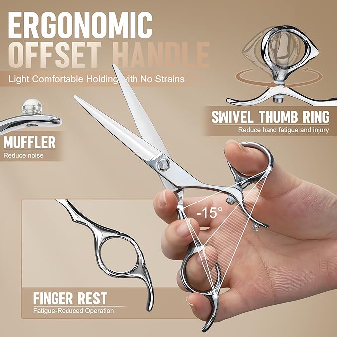 Dream Reach 6" Swivel Shears - 440C Hair Cutting Scissors Salon Home