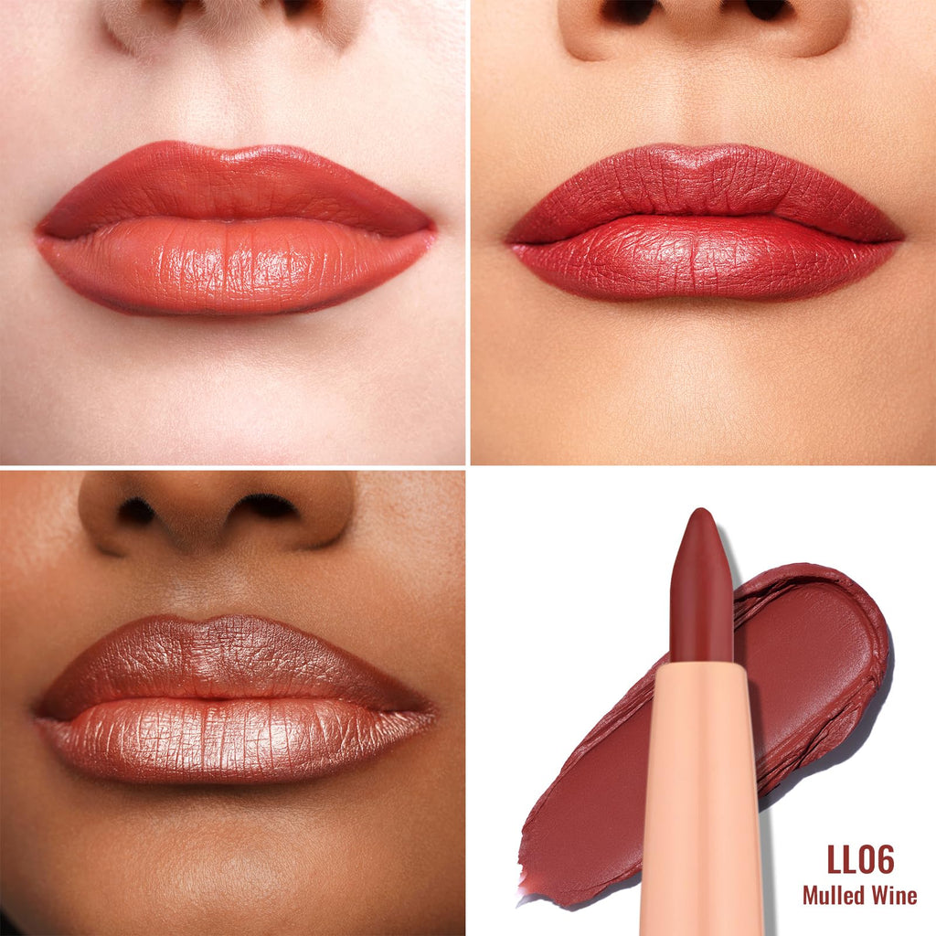 Oulac Waterproof Lipliner Pencil - Smooth and Creamy, Retractable Lip Makeup for Precision Application, Vegan & Cruelty-Free, LL06 Mulled Wine