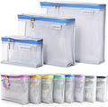 MUMI Travel Toiletry Bag Set of 3 - Clear TSA Approved, Blue
