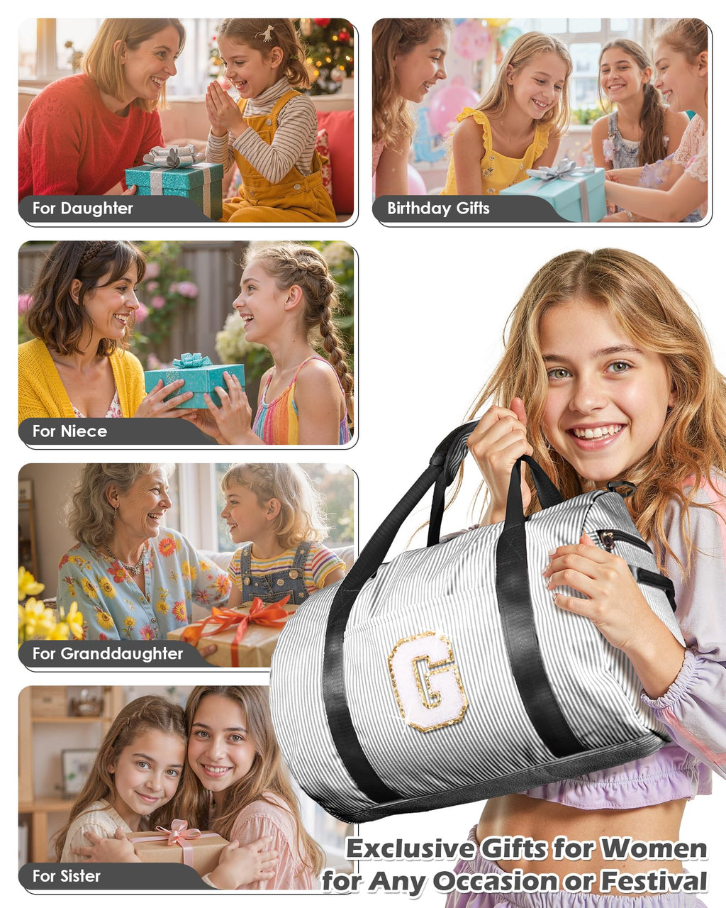 Vogewood Daughter Birthday Gift, Girls Travel Duffle Bag, Kid Overnight Bag