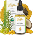 OilnGlow USDA Certified Organic 9 in 1 Natural Hair Serum for Hair Growth, & Strengthening With Rosemary Oil for Hair Growth, & Scalp DHT Blocker Peppermint Hair Oil Growth 2 FL