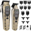 QREEYX Professional Hair Clipper for Men - Cordless Clippers and Trimmers Set, Heavy-Duty Motor Hair Cutting Kits with LED Display, 7000RPM High-Power Motor, USB Charging, Gifts for Men, Bronze
