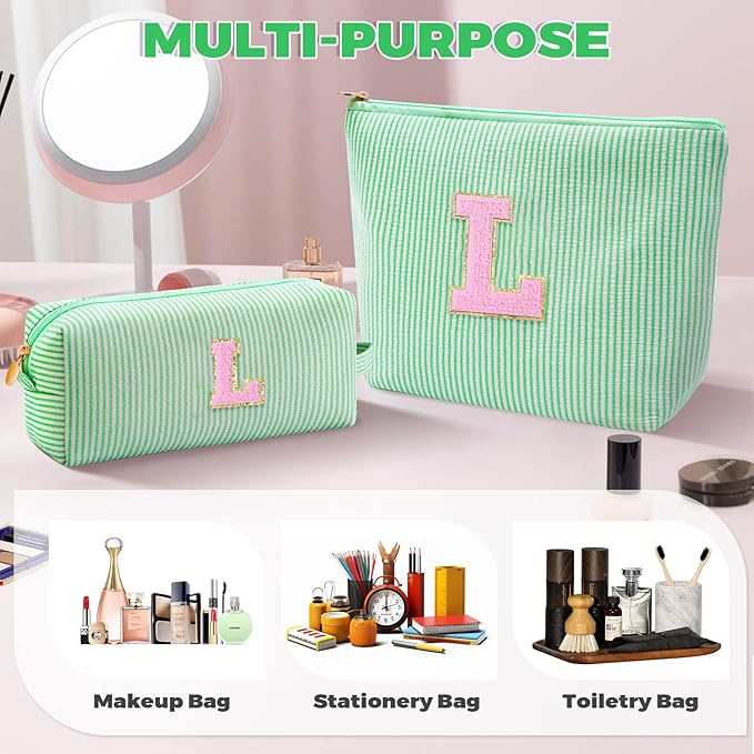 Btffitting Gifts for Teen Girls Women - Birthday Gifts for 10 11 12 13 14 15 16 17 18 Years Old Girl,Makeup Bag Cosmetic Bag,Teacher Gift Trendy Stuff Toiletry Bag - Green,L