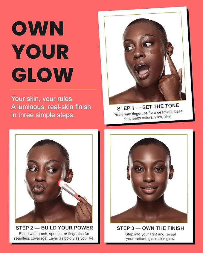 Konfident Glow Skin Tint – Honey Harmony Hydrating Oil-Free Glass-Skin Foundation, Buildable Light-to-Medium Coverage, 30 ml – Inclusive Clean Makeup for Radiant Confidence